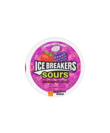 Sour Candy Ice Breakers Sours Strawberry Mixed Berry 8 x 42g