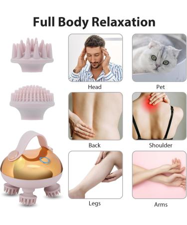 Juchrzey Hand Hair Massager - 8 Silicone Heads Scalp Knet Vibration IPX7 Waterproof - Boost Hair Growth & Relaxation - Buy Online on GoSupps.com