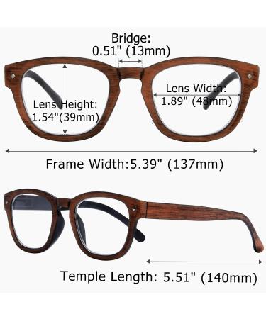 Shop LUR 1.5 Classic Square Reading Glasses for Men - 4 Pack with Comfy Spring Hinges & Stylish Wood Tone Design - International Shipping Available - Buy Online on GoSupps.com