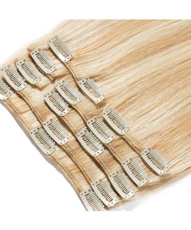 Real Remy Clip-in Hair Extensions 8PCs 18Clips - Smooth 100g 45cm (#18/613 Light Ash Blonde/White Blonde) - International Shipping - Buy Online on GoSupps.com