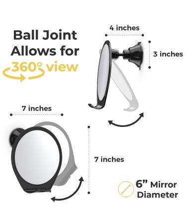 HoneyBull Fogless Shower Mirror with Razor Holder - Swivel Small Mirror for Shaving | Bathroom Accessories - Holds Razors (Black) - Buy Online on GoSupps.com