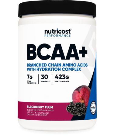 Nutricost BCAA + Hydration Powder (BlackBerry Plum) 30 Servings - Branched Chain Amino Acids with Hydration Complex - Gluten-Free Non-GMO