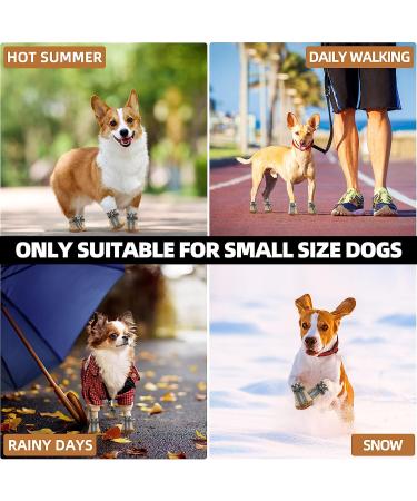 Hcpet Dog Shoes Waterproof Booties for Small Dogs | Paw Protector for Hot Pavement & Winter Snow Hiking | 4Pcs #5 (1.88 inch) | Khaki - Buy Online on GoSupps.com