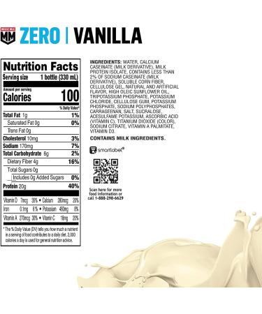 Muscle Milk Zero Protein Shake Vanilla Cr me 20g Protein Zero Sugar 100 Calories & Pro Advanced Nutrition Protein Shake Intense Vanilla 11.16 Fl Oz (Pack of 12) 32 - Buy Online on GoSupps.com