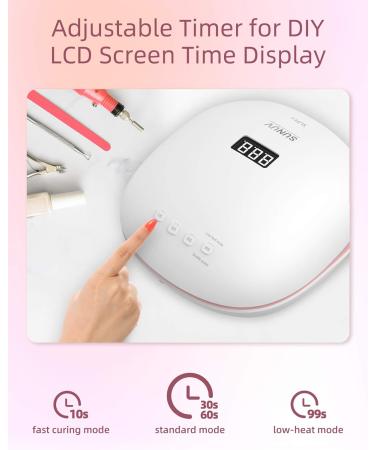 Buy SUNUV 48W LED Nail Lamp - UV Nail Dryer with Timer & LCD Display for Home & Salon - Perfect Valentine's Day Gift for Women - Sun4s Pink - Buy Online on GoSupps.com