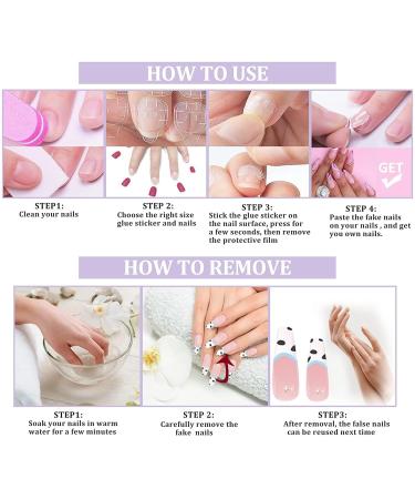 Medium Almond Orange Pink Press on Nails with Gold Line Design - 24 Pcs | Summer False Nails for Women - Buy Online on GoSupps.com