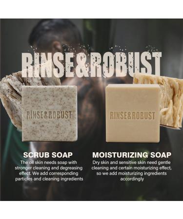 Men's Handmade Natural Soap Bar Set - 6Pcs Cleansing & Moisturizing Bars for All Skin Types | Leather, Sandalwood, Cedar, Bay Rum Scents | Exfoliating Scrub Soap Gift Set - Buy Online on GoSupps.com