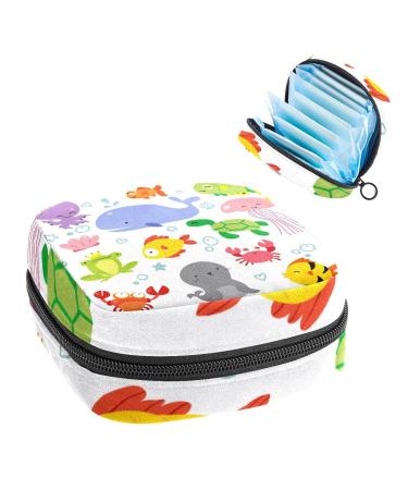 Women's bonds Still Pad Halter Sealife Animal Creaturea Portable Period Kit Bag Feminine product bag for women girls color4