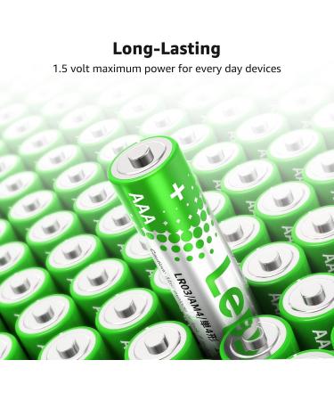 Lepro AAA Batteries 100 Count Triple A Alkaline Batteries with Ultra Long-Lasting Power 1.5 Volt 1200mAh LR03 Holds Power Up to 5 Years Leak-Proof Corrosion-Resistant Ideal for Everyday Devices 100-Count - Buy Online on GoSupps.com