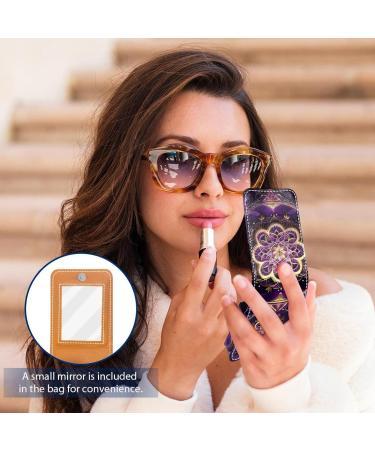 Travel Lipstick Organizer Case | Portable Makeup Bag with Mirror | Cosmic Purple Mandala Love C212b2yzon - Shop Now - Buy Online on GoSupps.com