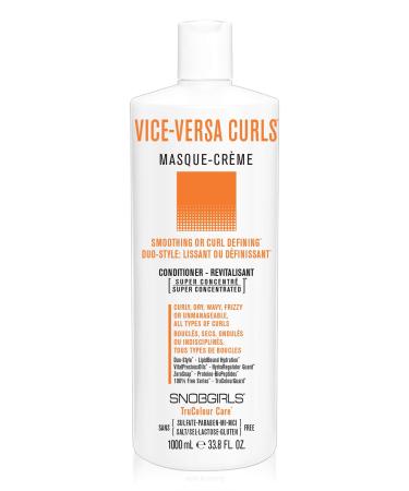 SNOBGIRLS VICE-VERSA CURLS Curly Hair Conditioner Duo-Style: Smoothing or Curl Defining. Super Concentrated Vegan Conditioner for Curly Dry Wavy Frizzy Unmanageable Hair All Types of Curls. Curly hair Masque-Creme Salon Hair Care