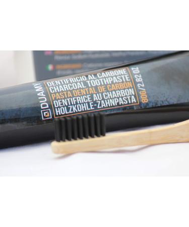 Duamy Activated Carbon Toothpaste for Whitening + Bamboo Toothbrush | Lightening & Brightening 80G - Buy Online on GoSupps.com