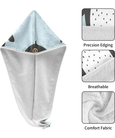 Clever Penguins Hair Towel 2 Pack - Super Absorbent Quick Dry Hair Turbans for Women & Girls - Buy Online on GoSupps.com