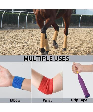 Sagafly Self-Adhesive Bandage - 12 Rolls 7.5cm x 4.5m - Elastic Bandage for Dogs & First Aid - Ideal for Wrist & Ankle Support - International Shipping Available - Buy Online on GoSupps.com