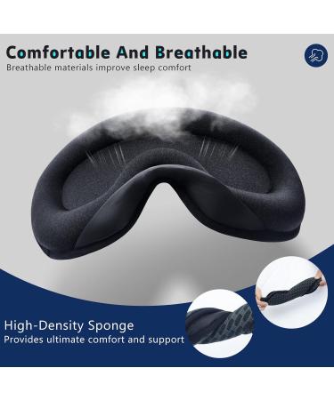 Sunbelebe 3D Sleep Mask for Men & Women - 100% Light-Blocking Improved Rubber Band Earplugs Fog Green - Ideal for Side Sleepers & Travel - Buy Online on GoSupps.com