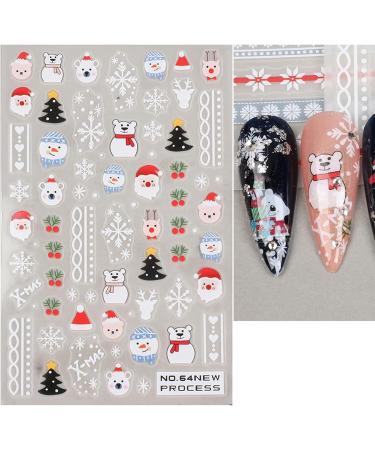 JMEOWIO 6 Sheets Christmas Nail Art Stickers Decals Self-Adhesive Snowman Snowflake Winter Holiday Cute Santa Nail Supplies Nail Art Design Decoration Accessories - Buy Online on GoSupps.com