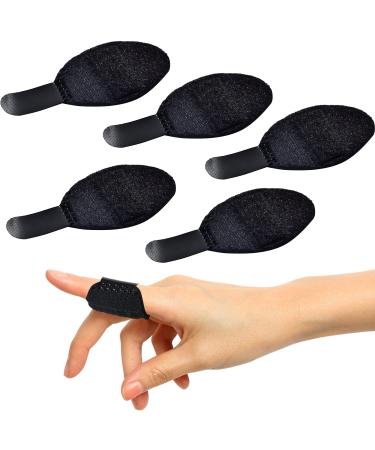 Topbine 5 pieces of fingers finger rail metal finger support for sports injuries broken fingers joint pain finger rails for children and adults (5 pieces black L)