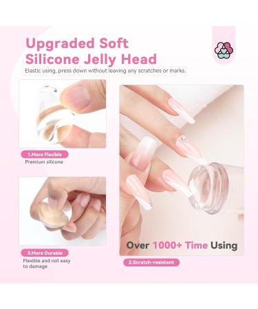 Saviland French Tip Nail Stamp Kit - 10PCS Tools with White & Pink Gel Polish Replaceable Stamper & Scraper for Perfect French Manicure - Buy Online on GoSupps.com