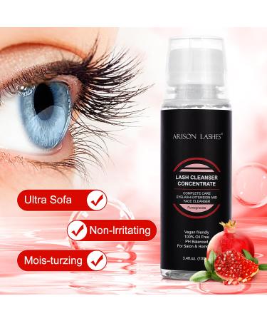 LASH Bath Foam Cleanser for Eyelash Extensions - Vegan Oil-Free Shampoo 100ml (Pomegranate) | DIY Professional Care - Shiliu - Buy Online on GoSupps.com