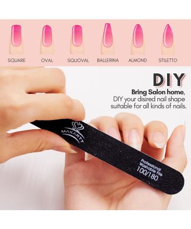 10pcs Makartt Nail File 100 180 Grit Emery Boards for Manicure Pedicure - Professional Washable Double Sided Nail File Kit for Natural Acrylic Nails - Coarse Nail File for DIY Salon Use - Buy Online on GoSupps.com
