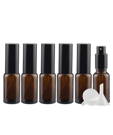 Zeoabsy 6 pieces empty 20 ml of brown las spray bottle with black atomizer 20ml amber Fine fog pump cater in bottle atomizer bottle parf mflakon 2x funnel brown