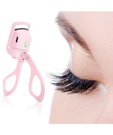 Heated Eyelash Curlers Heated Eyelash Curler Electric Eye Lash Curler Long Lasting Curl Rechargeable Lash Curler with 2 Heating Modes Does Not Hurt Eyelash (Pink)