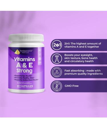 Health Pyramid Vitamins A & E for Healthy Vision, Skin & Bone Support - 60 Vegan Capsules - Buy Online on GoSupps.com