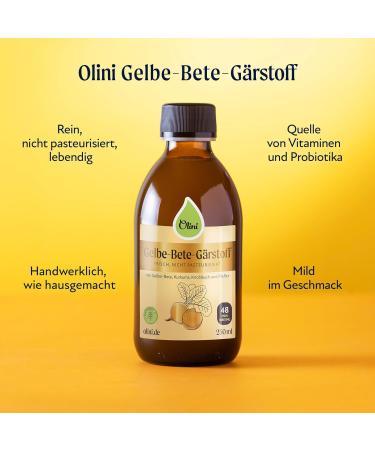 Olini Yellow Fermentation 1L - Natural Probiotic Drink | Fresh Preservative-Free Beet Juice with Spices - International Shipping - Buy Online on GoSupps.com