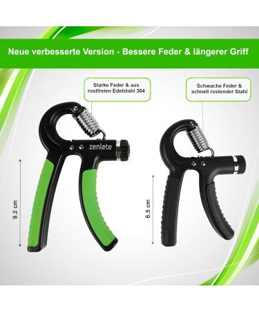 Zenlete Professional Fitness Hand Trainer - Adjustable 5-60 kg Grip Strength Device with E-Book for Forearm & Finger Training - International Shipping Available - Buy Online on GoSupps.com