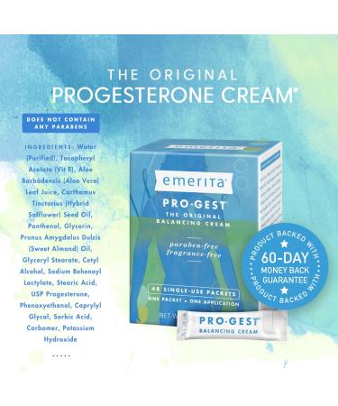 Emerita Pro-Gest Balancing Cream - Fragrance Free, 48 Single-Use Packets (2.2 oz) | Hormonal Balance - Buy Online on GoSupps.com