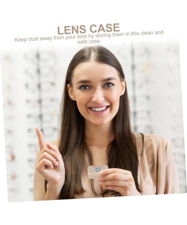 Kichouse 4-Box Care Box for Colored Contact Lenses | Contact Lens Containers with Mirror | Travel-Friendly Eye Care Organizer - Beige 6.5x4.5x2cm - Buy Online on GoSupps.com