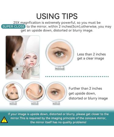 25X/1X Double-Sided Hand Held Magnified Mirror Set - Ideal for Makeup & Blemish Removal - Silver - Buy Online on GoSupps.com
