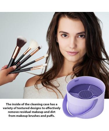 Make Up Sponge Cleaner 3 In 1 Silicone Countertop Makeup Cleaning Bowl - Cleaning Box with Handle Multifunctional Makeup Brush Cleaning Bowl for Cleaning Drying and Storage Huaxingda Purple - Buy Online on GoSupps.com