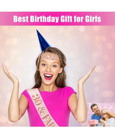 30th Birthday Tiara and Sash Set - Rose Gold Party Decoration with Gift Box - Buy Online on GoSupps.com