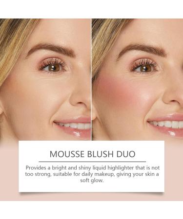 Magic Finish Mousse Blush Duo Liquid High Gloss Powder Blusher Cream Moisturizing Easy To Push Away Non Fading Multifunctional Face Repairing High Gloss Powder Blusher Liquid (Peach pink 12ml) - Buy Online on GoSupps.com