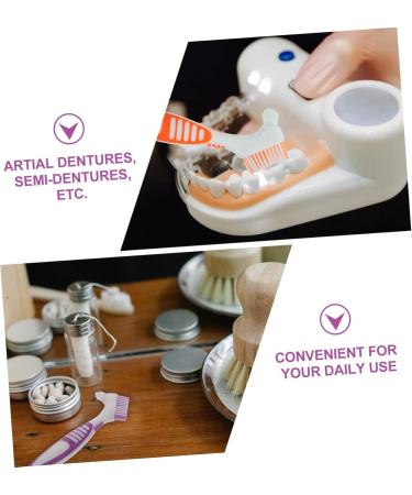 Minkissy 32-Pack Hard Bristle Toothbrush for Prosthesis & Braces - Portable Dental Cleaning Tool | Durable PP Material - Buy Online on GoSupps.com