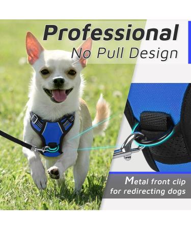 Buy Eagloo Anti-Train Dog Harness for Small Dogs - Adjustable Durable Reflective Strips for Walking & Jogging - XS Blue (1 Pack) - Buy Online on GoSupps.com