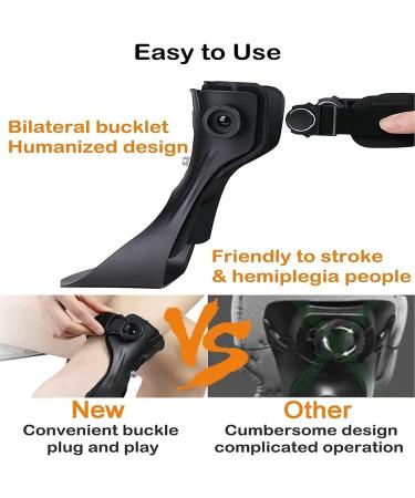 Adjustable Black Ankle Brace for Foot Drop | Plantar Fasciitis & Achilles Tendonitis Recovery | X-Large Left - Buy Online on GoSupps.com