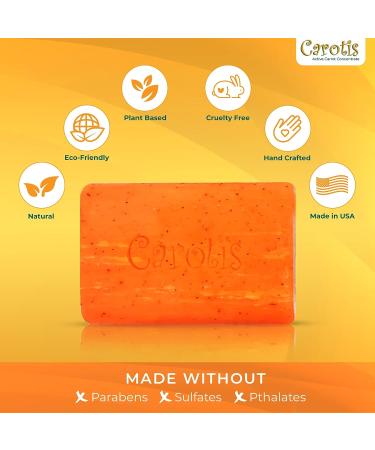 CAROT S Exfoliating Soap 200g/7.1 oz - Skin Brightening & Moisturizing Bar with Carrot Oil & Vitamin A - Buy Online on GoSupps.com