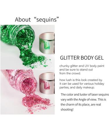Mermaid Sequins Glitter Gel Set C - Long Lasting & Waterproof Face, Body, Hair, Nail & Eyeshadow Makeup - Buy Online on GoSupps.com