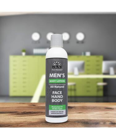 OKAY for Men All Natural Body Lotion 8oz - Hydrating Nourishing & Eco-Friendly Skincare for Men - Buy Online on GoSupps.com