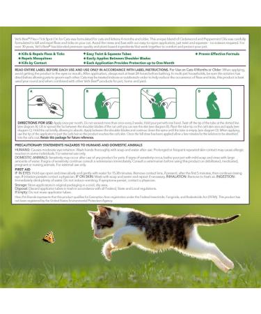Vet's Best Cat Flea & Tick Spot-On | Natural Treatment & Prevention | 4 Applications - Buy Online on GoSupps.com