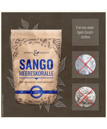 Sango Meereskorall Pulver 300g - Nat rlicher Calcium & Magnesium 2:1 mit Dosierl ffel - Deutsche Qualit t - Buy Online on GoSupps.com