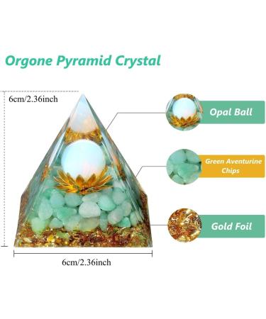 Xiannvxi Green Aventurine Orgonite Crystal Pyramid - Spiritual Healing Positive Energy & Success Gemstone Lotus Pyramid - Buy Online on GoSupps.com