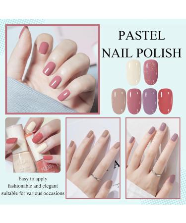 TBeautfave 6PCS Nail Polish Set Nude Nail Varnish Sets Quick Dry & Long Lasting Pastel Nail Polish Water Based Natural Nail Varnish Sets for Women DIY Nail Art - No Need Cure 03Pastel - Buy Online on GoSupps.com