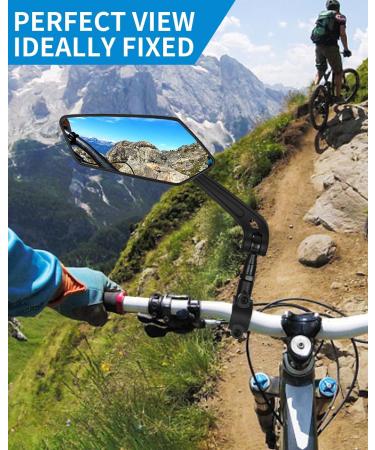 Universal Bicycle Mirrors HD - 2 Pack 360 Rotatable Rear View Mirrors for E-Bikes & Scooters - Left & Right Compatible - Buy Online on GoSupps.com