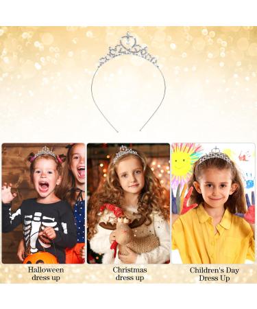 WLLHYF Silver Princess Crown Crystal Sash Tiara Rhinestone Headband Hair Accessories for Birthday Christmas Decoration Women Girls Bridal Wedding Hair Bands Jewellery Baroque - Buy Online on GoSupps.com