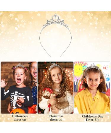 Silver Princess Crown Crystal Sash Tiara Headband for Women & Girls - Wedding & Birthday Hair Accessory - Buy Online on GoSupps.com