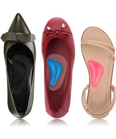 Dr. Foot Gel Arch Support Cushions - Reusable Shoe Insoles for Flat Feet and Plantar Fasciitis (6 Colors, 6 Pairs) - Men & Women - Buy Online on GoSupps.com