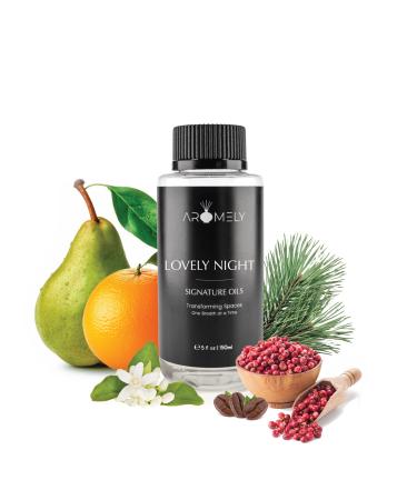 AROMELY Lovely NIGTH Diffuser Oil Scent - Essential Oils for Diffusers Aromatherapy - Sophisticated Aroma Blend of Sweet Orange Oil Pink Pepper Nerol - 150ml Lovely Nigth 5 Fl Oz (Pack of 1)